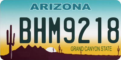 AZ license plate BHM9218