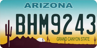 AZ license plate BHM9243