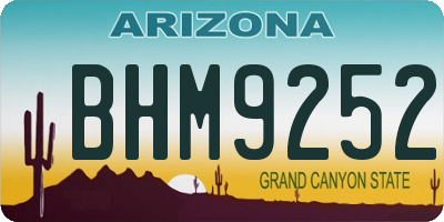 AZ license plate BHM9252