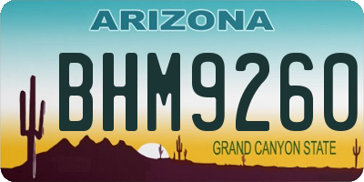 AZ license plate BHM9260