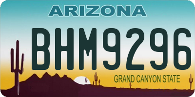 AZ license plate BHM9296