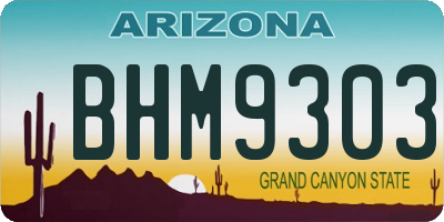 AZ license plate BHM9303
