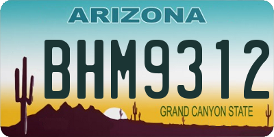 AZ license plate BHM9312