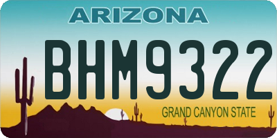 AZ license plate BHM9322