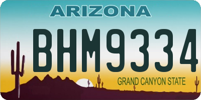 AZ license plate BHM9334