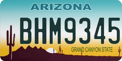 AZ license plate BHM9345