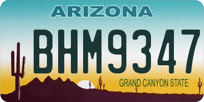 AZ license plate BHM9347