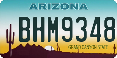 AZ license plate BHM9348