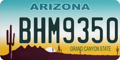 AZ license plate BHM9350