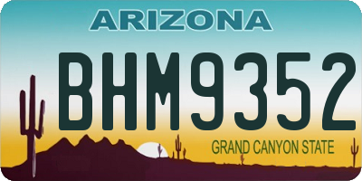 AZ license plate BHM9352