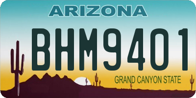 AZ license plate BHM9401