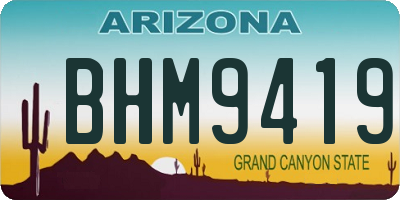 AZ license plate BHM9419