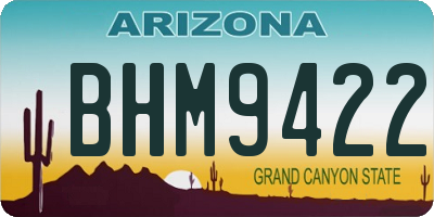 AZ license plate BHM9422