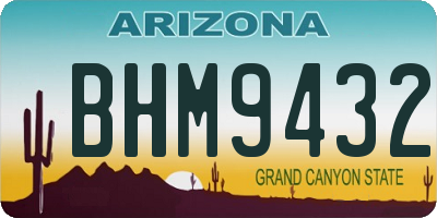 AZ license plate BHM9432