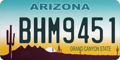 AZ license plate BHM9451
