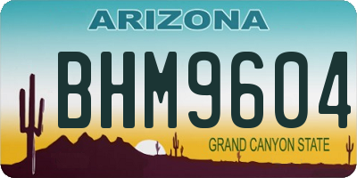 AZ license plate BHM9604