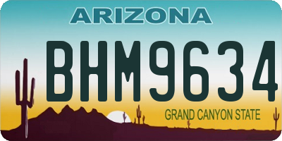 AZ license plate BHM9634