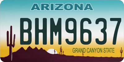 AZ license plate BHM9637