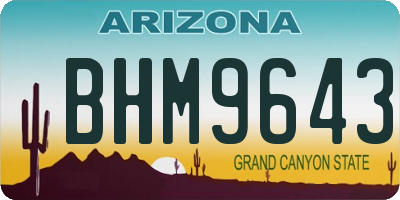 AZ license plate BHM9643