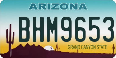 AZ license plate BHM9653
