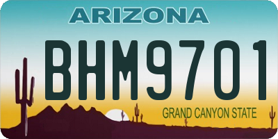 AZ license plate BHM9701