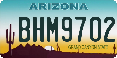 AZ license plate BHM9702
