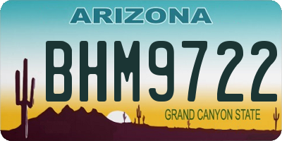 AZ license plate BHM9722