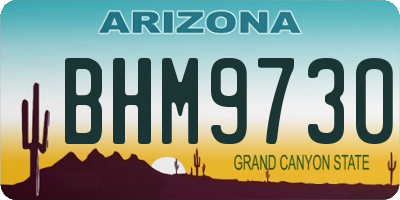 AZ license plate BHM9730