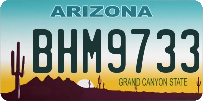 AZ license plate BHM9733