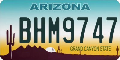 AZ license plate BHM9747