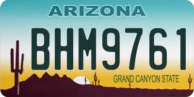 AZ license plate BHM9761