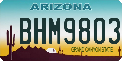 AZ license plate BHM9803