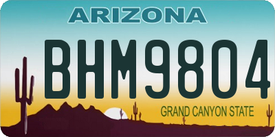 AZ license plate BHM9804