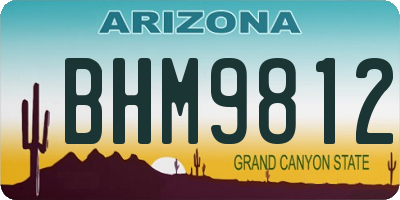 AZ license plate BHM9812