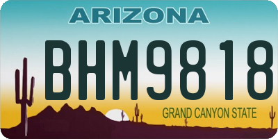 AZ license plate BHM9818