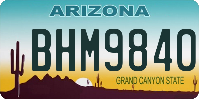 AZ license plate BHM9840