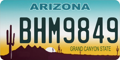 AZ license plate BHM9849