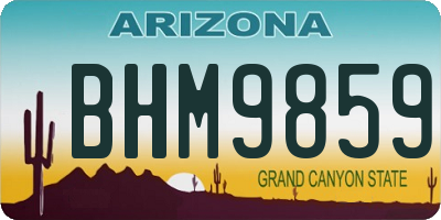 AZ license plate BHM9859