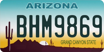 AZ license plate BHM9869