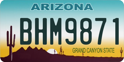 AZ license plate BHM9871