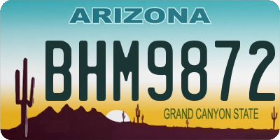 AZ license plate BHM9872