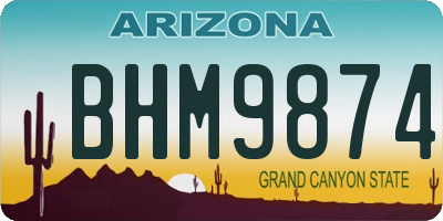 AZ license plate BHM9874