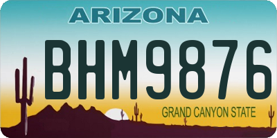 AZ license plate BHM9876