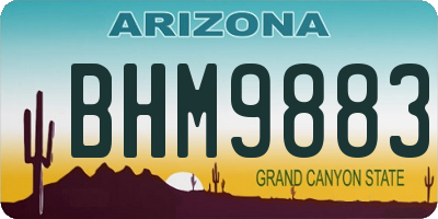 AZ license plate BHM9883