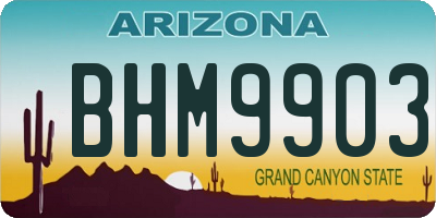 AZ license plate BHM9903