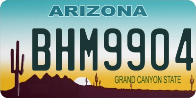 AZ license plate BHM9904