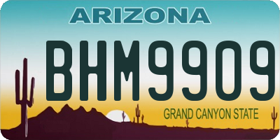 AZ license plate BHM9909