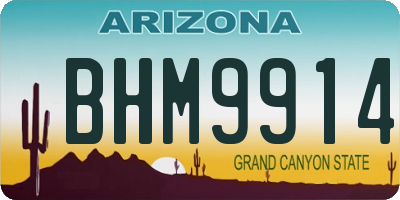 AZ license plate BHM9914