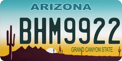 AZ license plate BHM9922