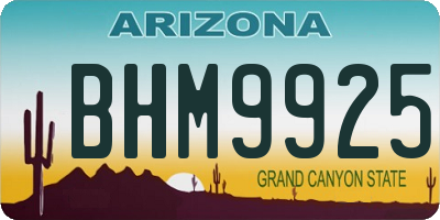 AZ license plate BHM9925